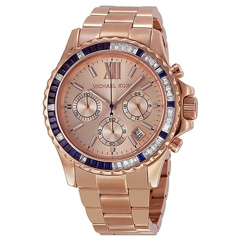 michael kors everest chronograph rose gold-tone stainless steel watch|Oversized Everest Pavé Rose Gold.